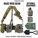 Fury28 collage distinguishing the six-piece base LC-2 web gear from optional shovel, carrier, canteen and cup
