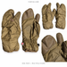 Fury28 collage showing multiple views of one pair of coyote Outdoor Research MGS insulated mitt liners.