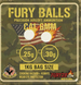 Fury Balls airsoft ammunition packaging with American flag design on a camouflage background