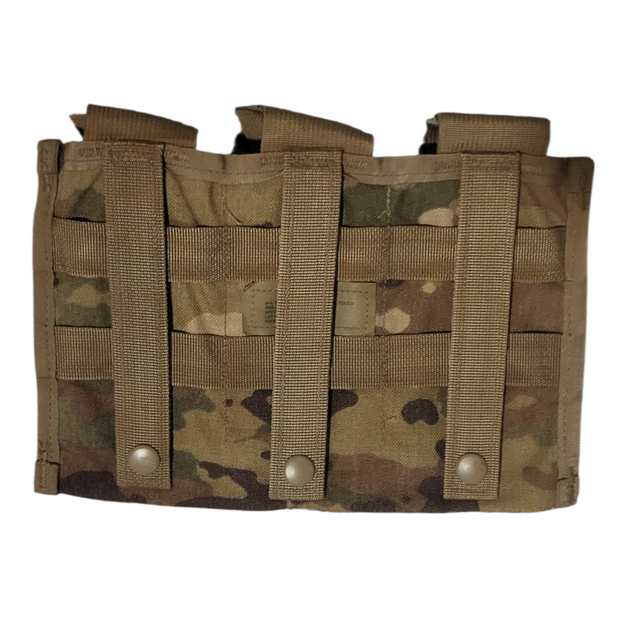 Camouflage tactical magazine pouch on a white background
