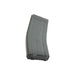 Gray rifle magazine on a white background