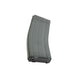 Gray rifle magazine on a white background