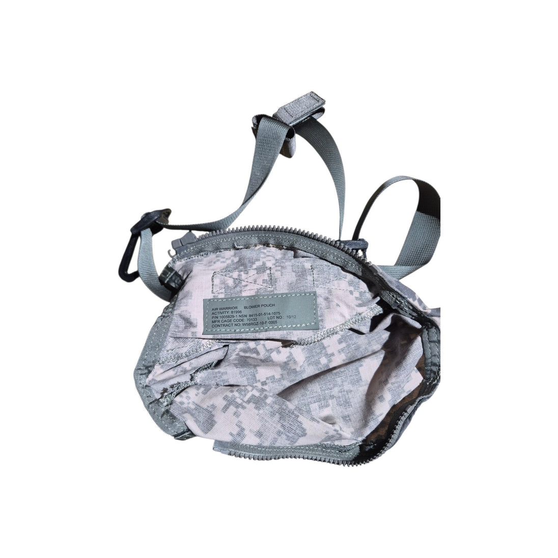 Air Warrior blower pouch interior military NSN label