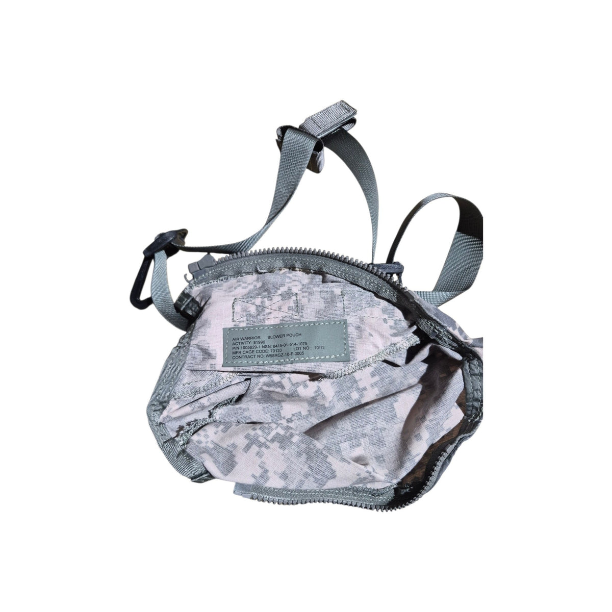 Air Warrior blower pouch interior military NSN label
