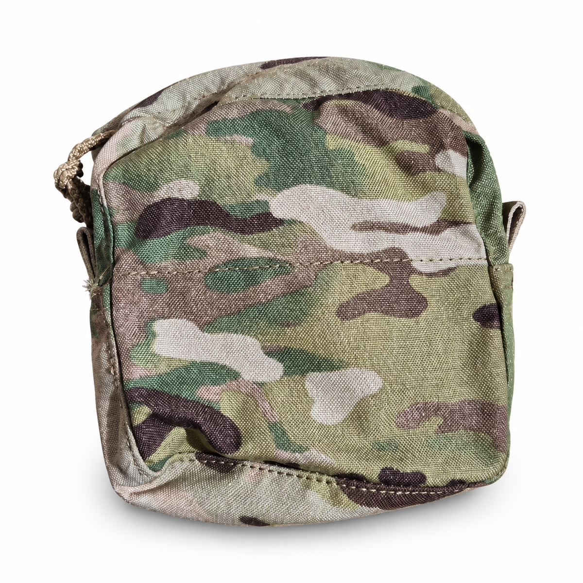 Used Persistent Systems Dual PTT System camouflage pouch, empty, front view