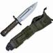 Phrobis III M9 bayonet beside the scabbard with the accessory pouch flap open.