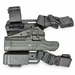 Complete foliage-green holster rig with thigh platform, straps and single magazine carrier.