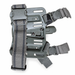 Rear holster thigh platform showing strap routing and mounting screws.