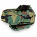 Side view of woodland Safariland triple M4 magazine pouch and integrated accessory pockets
